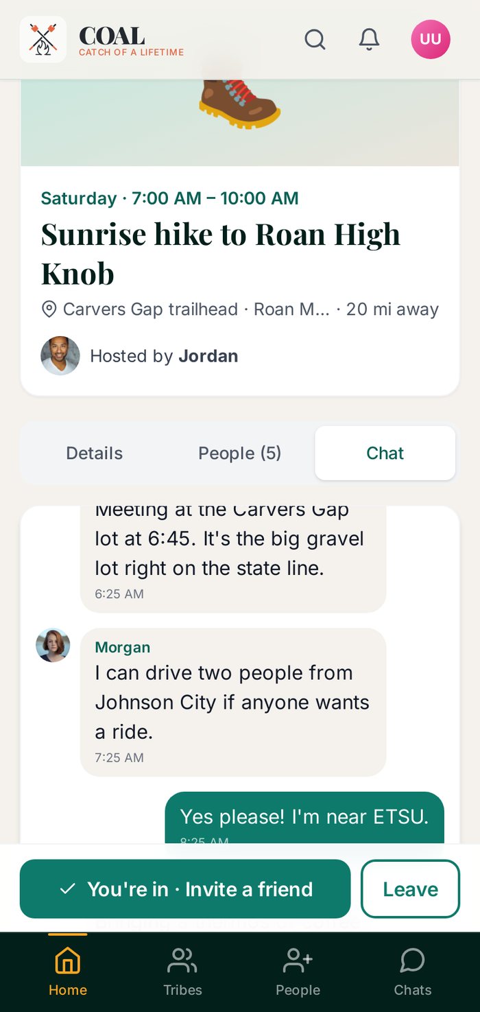The outing group chat, sorting out rides