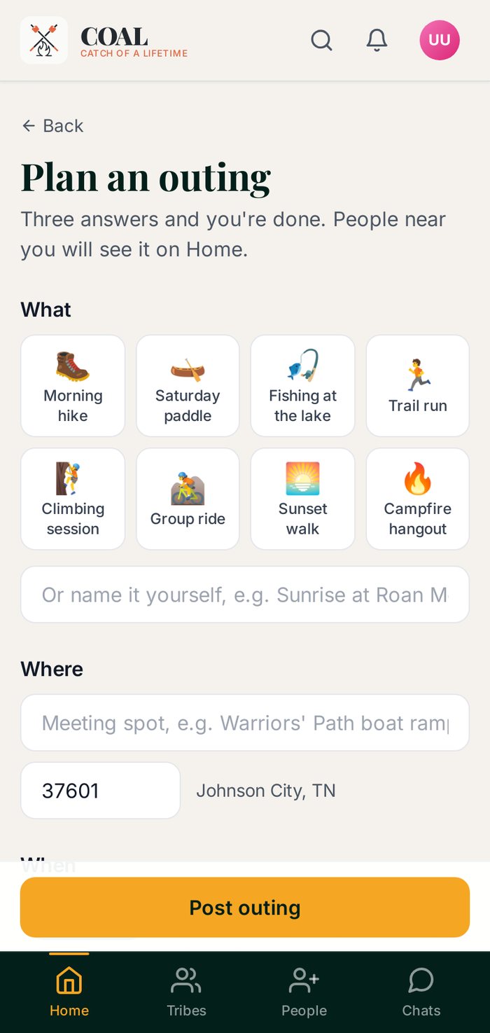 Plan an outing in three answers: what, where and when